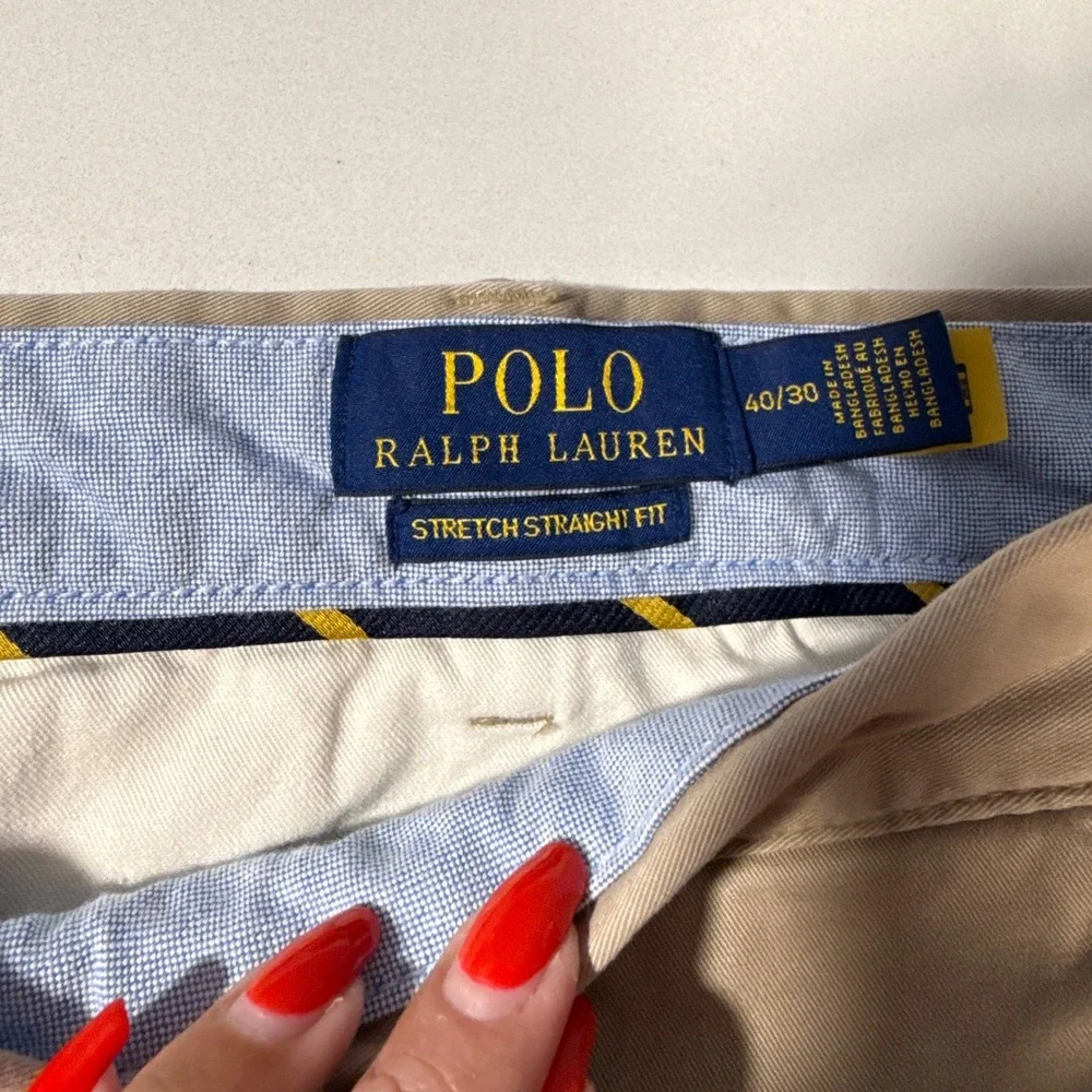 Polo Ralph Lauren Chinos Mens‎ 40x30 Tan Excellent Stretch Straight Fit Pants